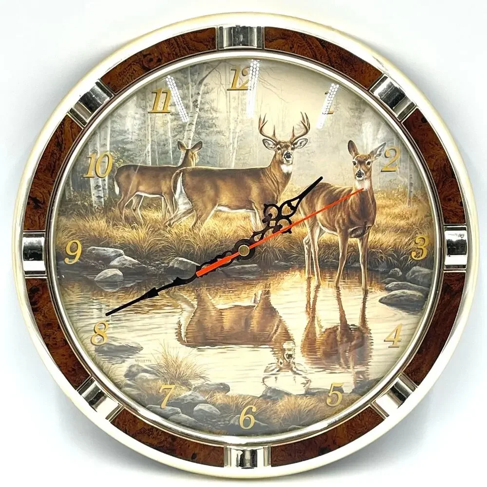 Tranquil Waters Deer Wall Clock by Rosemary Millette 12